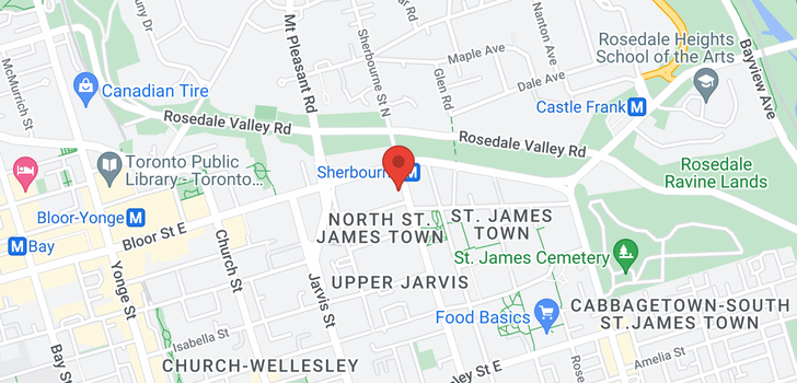 map of #511 -600 SHERBOURNE ST